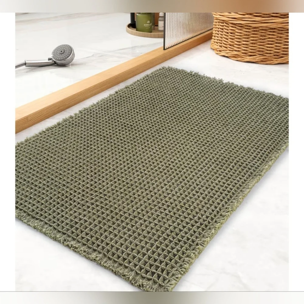 Olive Textured Bath Mat